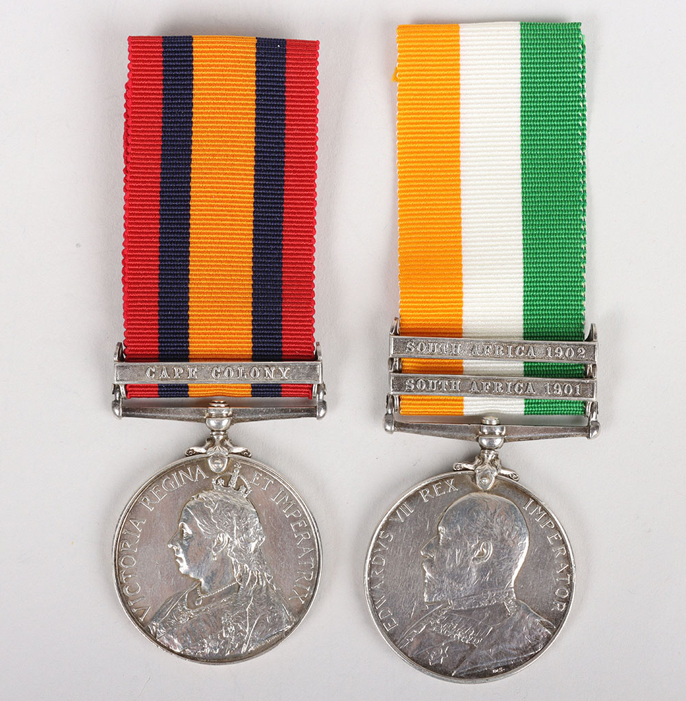 #60 – Victorian Boer War Campaign Medal Pair to a Recipient Who Served for 21 Years in the Royal Army Medical Corps Before Being Commissioned in 1917