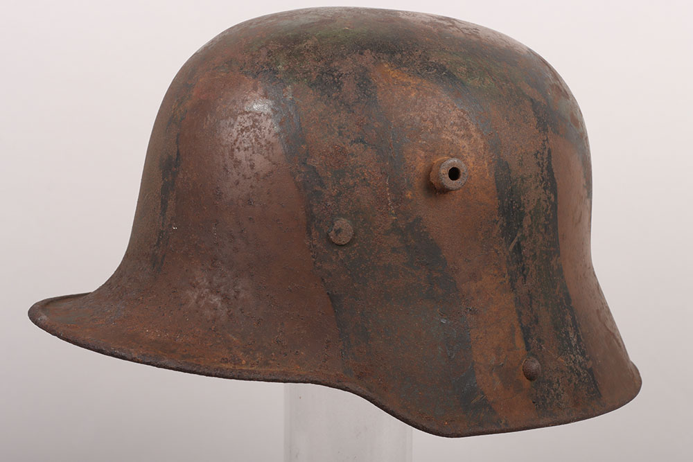 #611 – WW1 German M-17 Camouflaged Steel Combat Helmet