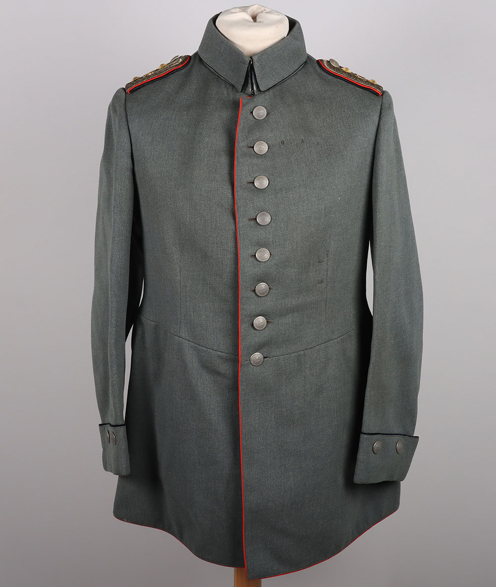 #615 – Imperial German Saxon 1st Pioneer Battalion Nr12 Officers Field Grey Model 1910 Officers Tunic