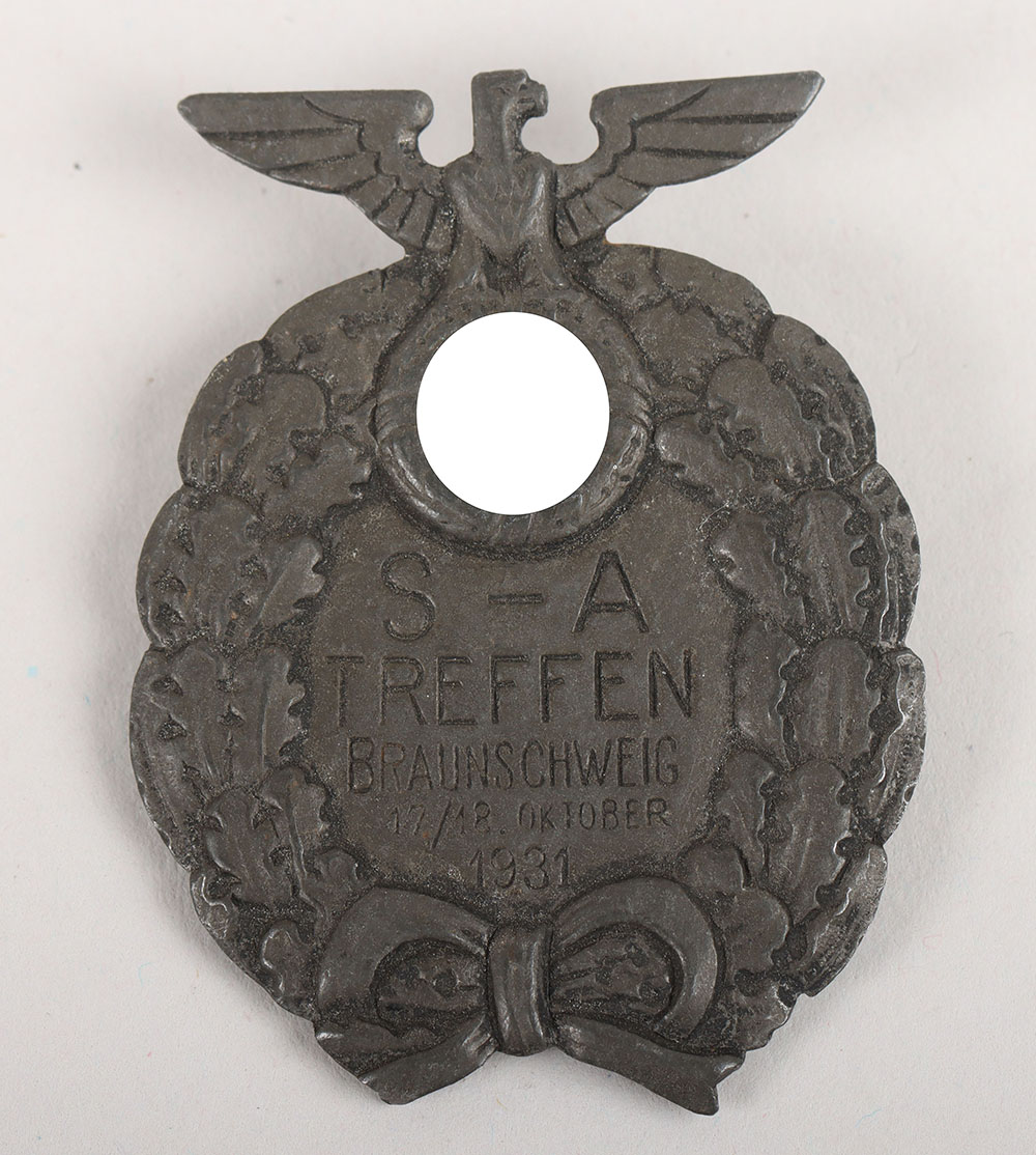 #654 – Third Reich SA Treffen Braunschweig 1931 Badge