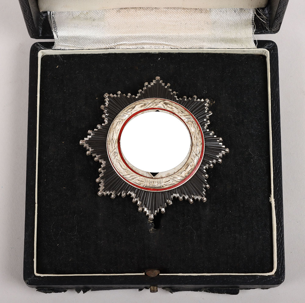 #677 – Rare WW2 Third Reich Order of the German Cross in Silver (Deutsches Kreuz in Silber) by C.F. Zimmerman, Pforzheim with Original Box of Issue