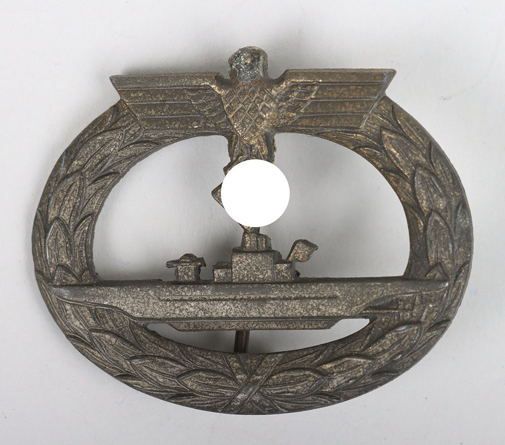 #691 – WW2 German Kriegsmarine U-Boat War Badge by Friedrich Orth, ‘FO’