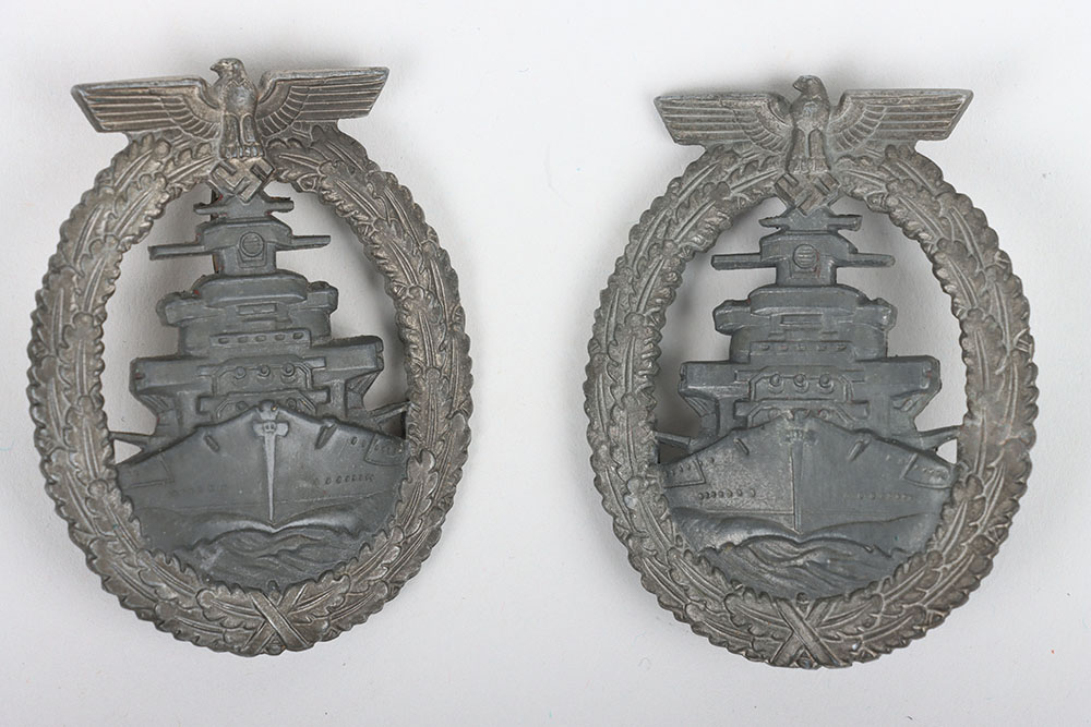 #694 – 2x German Kriegsmarine High Seas Fleet War Badges by Friedrich Orth ‘FO’