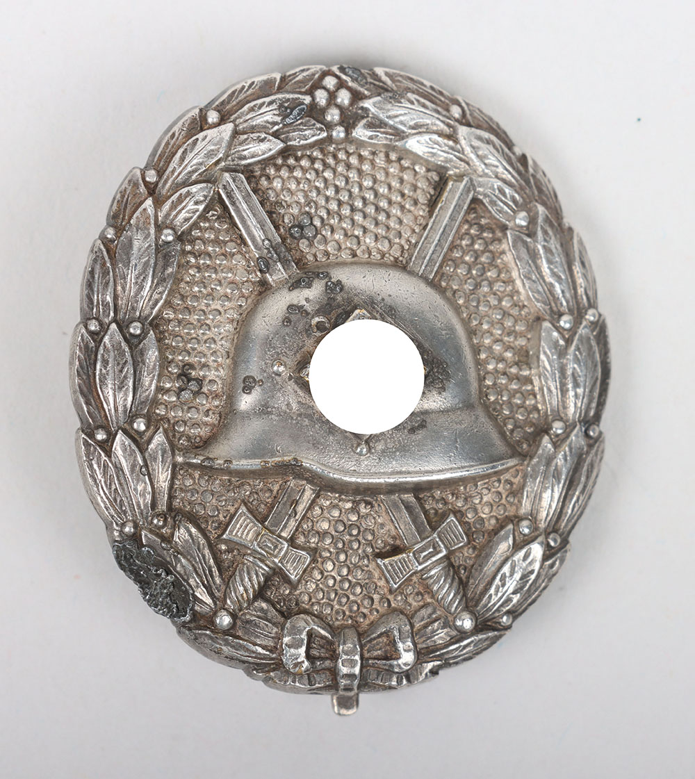 #708 – Fine and Scarce Spanish Civil War Type / 1st Model Wound Badge in Silver by C F Zimmermann, Pforzheim