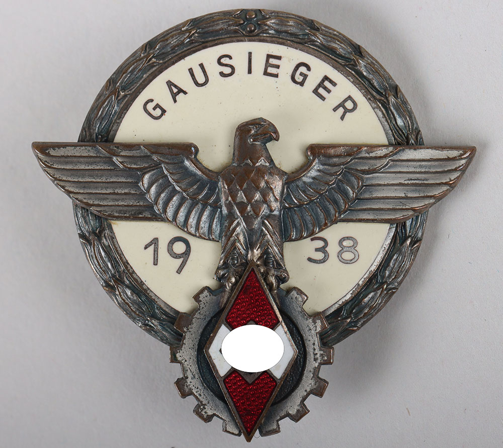 #722 – Third Reich Hitler Youth 1938 Gausieger Award by Gustav Brehmer, Markneukirchen