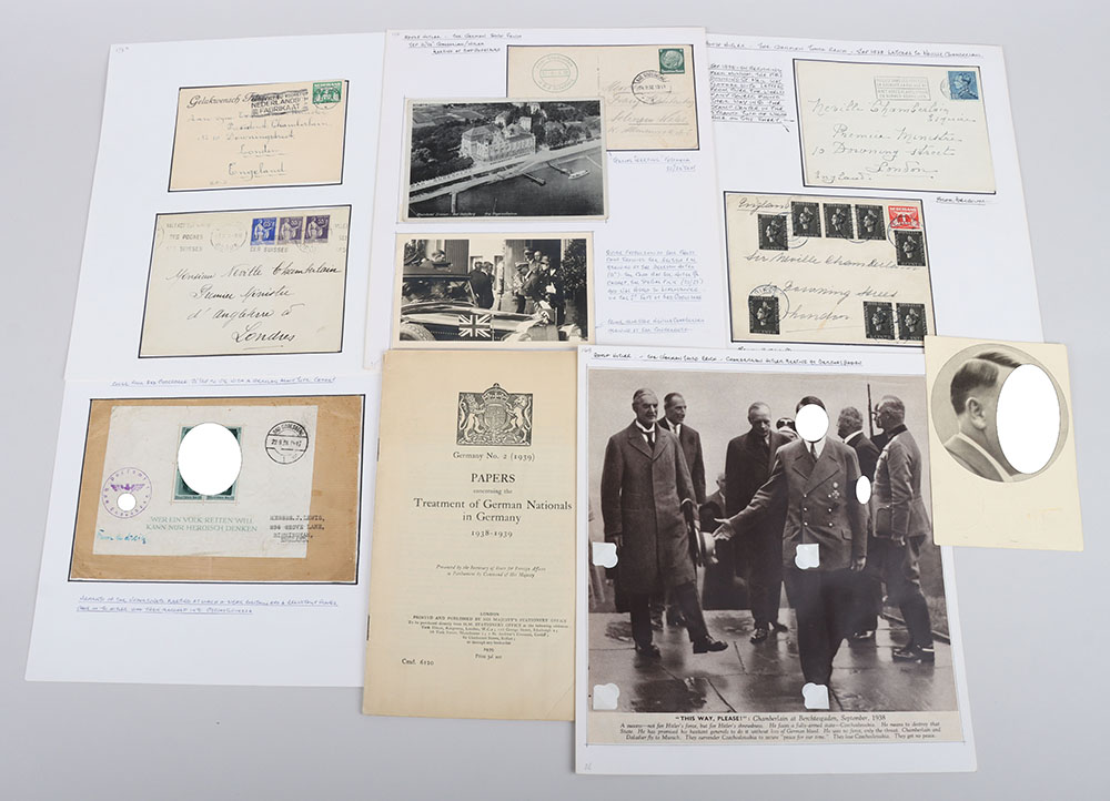 #771 – Large Archive of Postcards and Letters in Relation to Adolf Hitlers Meeting with Then British Prime Minister Neville Chamberlain in 1938