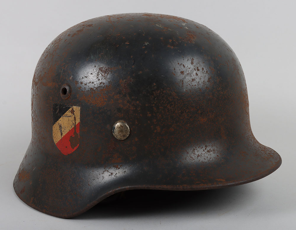 #786 – WW2 German Luftwaffe M-35 Double Decal Steel Combat Helmet