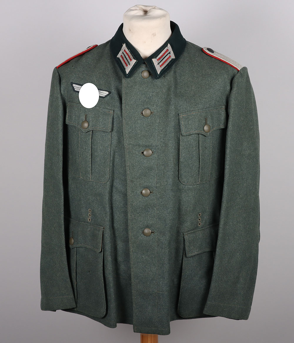 #807 – WW2 German Army (Heer) M-36 Field Officer Combat Tunic of a Leutnant der Artillerie