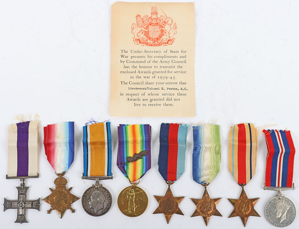 #85 – Great War Royal Army Medical Corps Military Cross Medal Group of Eight to a Lieutenant Colonel who was Killed in Action on the Hospital Ship H.M.H.S. Newfoundland When She Was Attacked and Sunk by the Luftwaffe off the Coast of Salerno in September 1943