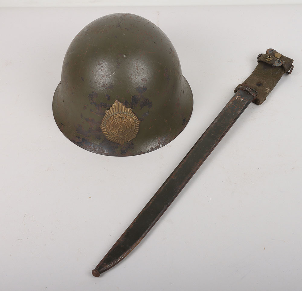 #876 – WW2 Japanese Type 90 Steel Helmet Re-Issued Post War to the Thai Army