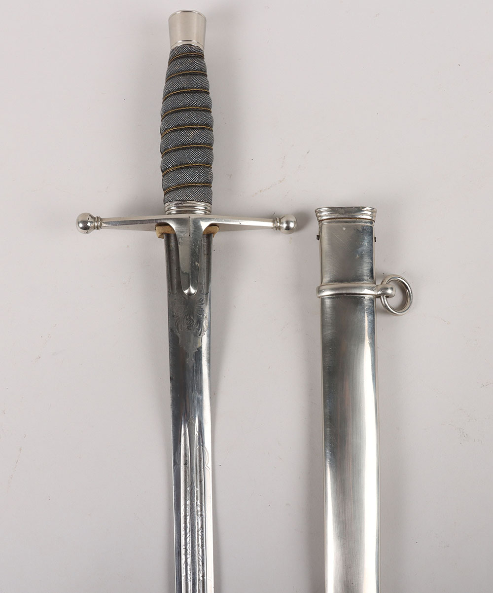 #912 – Late Victorian Highland Light Infantry Officers Cross-Hilt Presentation Sword,