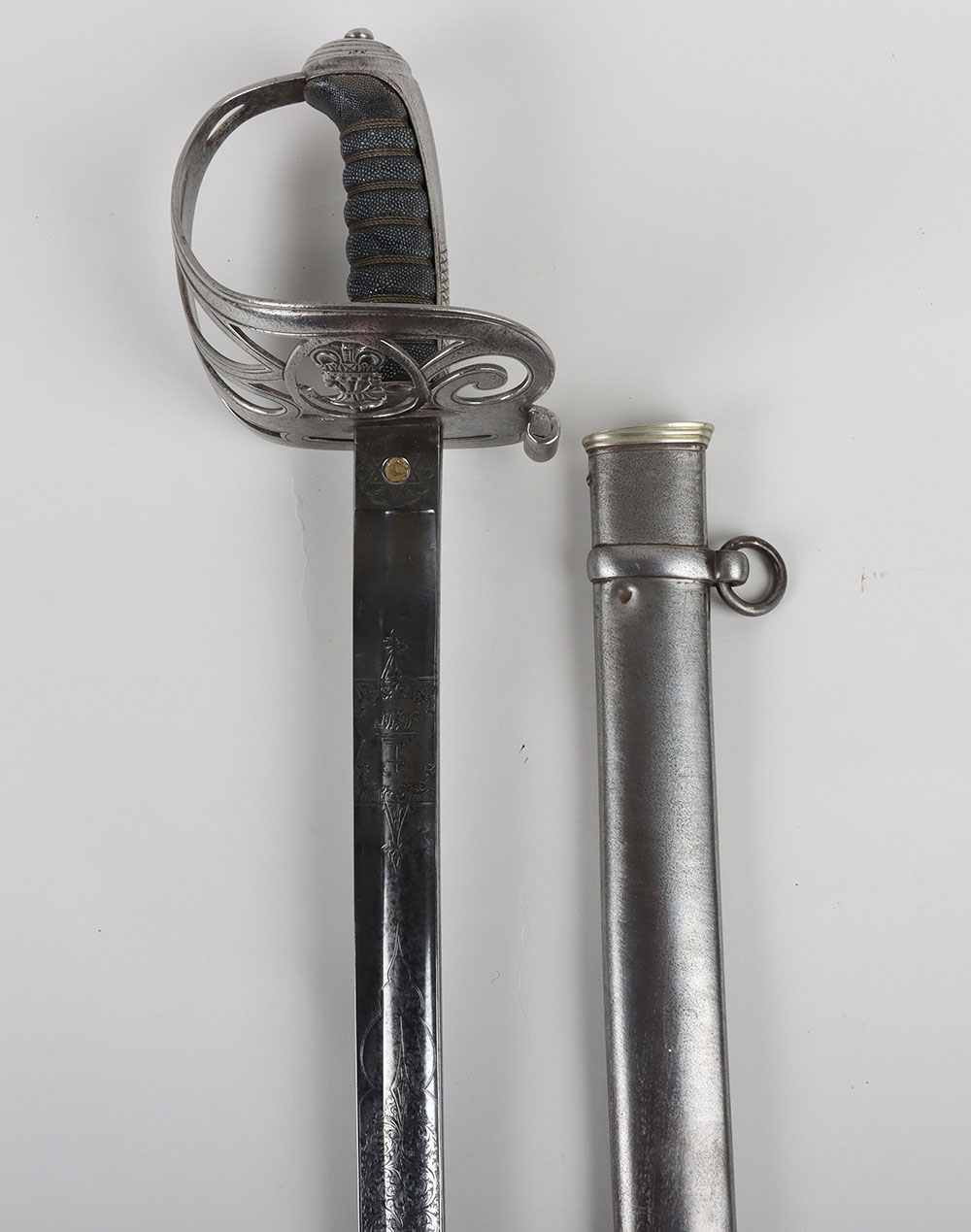 #933 – 1827 Pattern Rifle Officers Sword of the Kent Rifle Volunteers by Henry Wilkinson Pall Mall London No10887