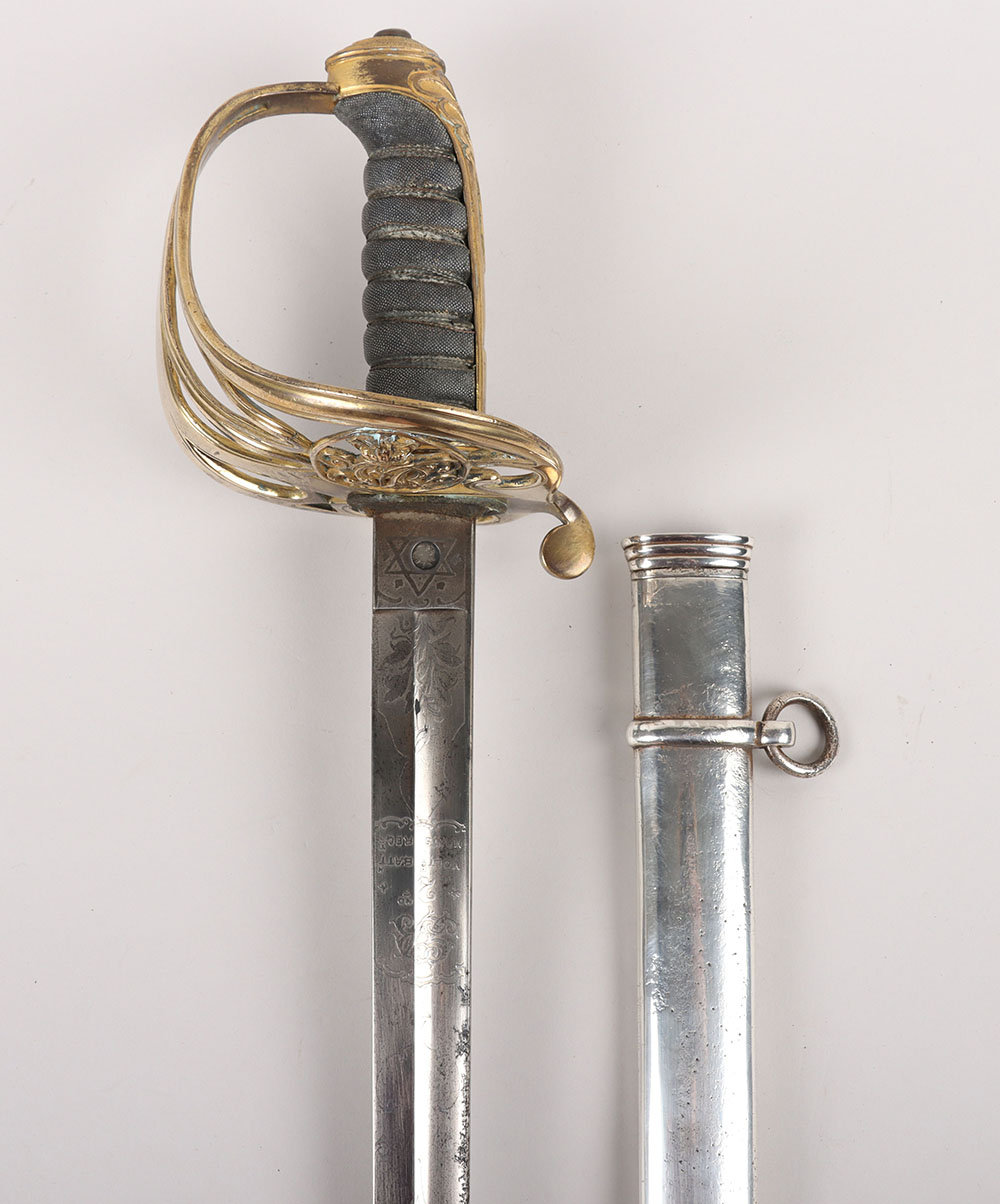 #960 – 1845 Pattern British Infantry Officers Sword Attributed to Major Charles Edward Gore-Brown 2nd Volunteer Battalion Hampshire Regiment