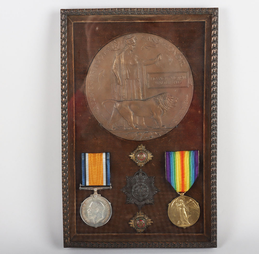 #97 – An Emotive Great War Medal Pair and Memorial Plaque to an Officer in the Hampshire Regiment Who Was Reported Missing on his 20th Birthday