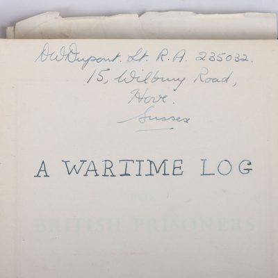 #172 – WW2 British YMCA Prisoner of War Log Book of Lieutenant D W Dupont Royal Artillery