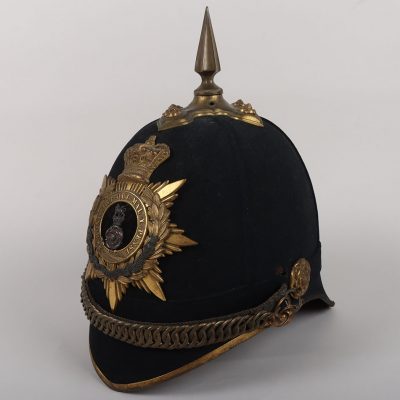 #215 – Victorian Loyal North Lancashire Regiment Officers Home Service Helmet