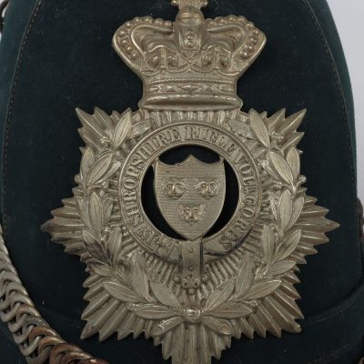 #217 – Victorian 1st Shropshire Rifle Volunteer Corps Other Ranks Green Cloth Home Service Helmet