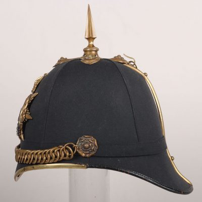 #225 – Post 1902 Officers Green Cloth Home Service Helmet of the Oxfordshire & Buckinghamshire Light Infantry