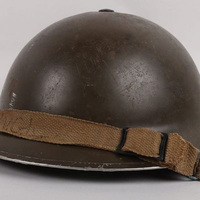 #244 – WW2 British Steel Combat Helmet of a Veteran from Dunkirk