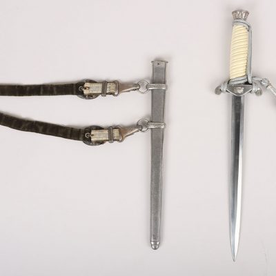 #335 – WW2 German Army Officers Dress Dagger by A Schuttelhofer & Co, Solingen-Wald, with Post War Dedication to an Officer Killed on Eastern Front