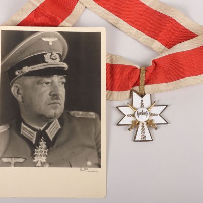 #433 – Axis Croation Order of the Crown of King Zvonimir 1st Class Neck Order with Recipient Photograph