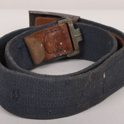 #451 – Rare WW2 German Luftwaffe Tropical Blue Canvas Belt & Buckle Set