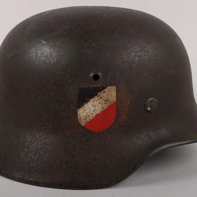 #478 – WW2 German Army M-35 Double Decal Steel Combat Helmet