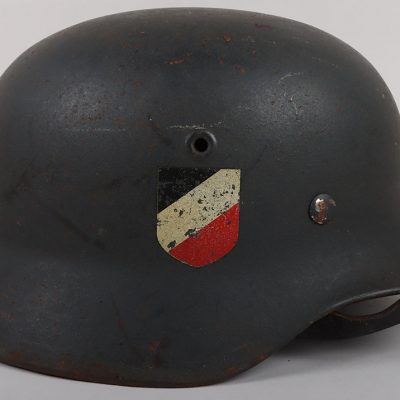 #482 – WW2 German Luftwaffe Double Decal Steel Combat Helmet,