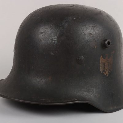 #483 – WW2 German Kriegsmarine (Navy) Transitional M-18 Steel Combat Helmet