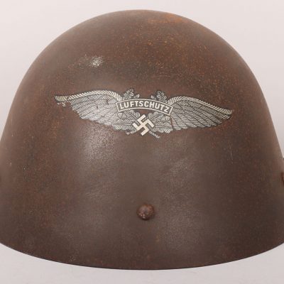 #484 – WW2 Occupied Czechoslovakian Luftschutz Steel Helmet