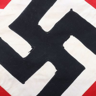 #498 – Third Reich Hitler Youth Trumpet Banner & Brass Trumpet