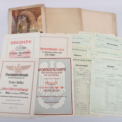 #534 – Large Hitler Youth (Hitlerjugend) Sport Document Grouping to Ella and Franz Rössler