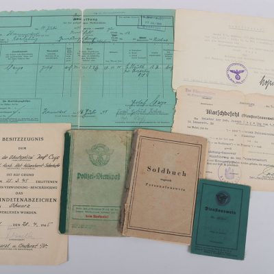 #537 – Third Reich Polizei Document Grouping to Meister in der Gendarmerie K. Schmidt