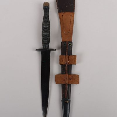 #649 – Scarce WW2 British Ribbed & Roped Type Fairbairn Sykes FS Commando Knife