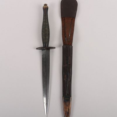 #652 – WW2 British Ribbed & Beaded Private Purchase Commando Knife Attributed to Lance Corporal Sidney Dann No3 Troop 6 Commando