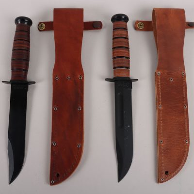 #707 – 2x Modern Issue KA-BAR USMC & US Navy Fighting Knives