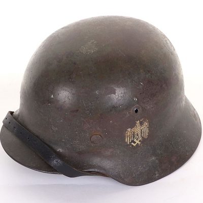 #139 – WW2 German Army M-35 Double Decal Steel Combat Helmet