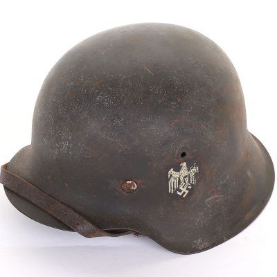 #141 – WW2 German Army M-42 Single Decal Steel Combat Helmet