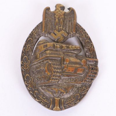 #188 – WW2 German Army / Waffen-SS Panzer Assault Badge in Bronze