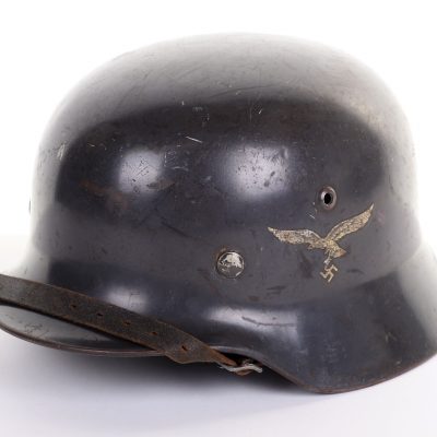 #217 – WW2 German Luftwaffe M-35 Double-Decal Steel Combat Helmet