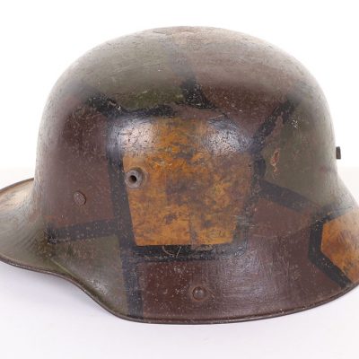 #336 – WW1 German M-17 Camouflaged Steel Combat Helmet