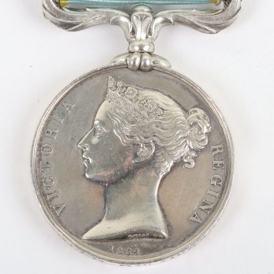 #1 – Victorian Crimea Medal to a Recipient in the 8th (Kings Royal Irish) Hussars Who Was Later Discharged Medically Unfit Due to Pulmonary Consumption