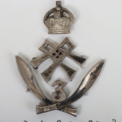 #102 – Hallmarked Silver 3rdQueen Alexandra’s Own Gurkhas Officers Headdress Badge