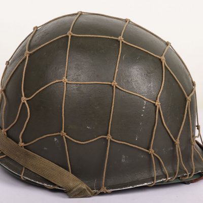 #175 – WW2 US Army M1 Helmet, Fixed Bale Front Seam