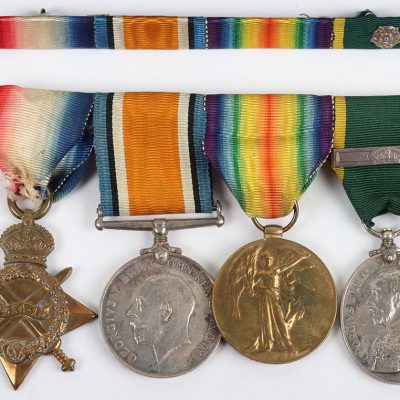 #28 – Great War 1914-15 Star Medal Trio and Territorial Long Service Medal to the Royal Army Medical Corps