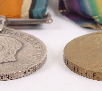 #32 – Great War 1914-15 Star Medal Trio to the 11th Battalion Hampshire Regiment