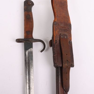 #342 – British 1907 Hook Quillon Bayonet by Enfield Regimentally Marked to the Scottish Rifles