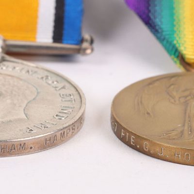 #37 – Great War 1914-15 Star Medal Trio to a Recipient in the 11th Battalion Hampshire Regiment who was Discharged Due to Wounds