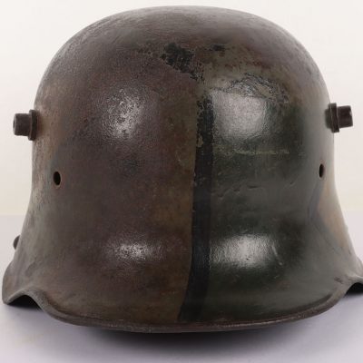 #460 – WW1 German M-16 Camouflaged Steel Helmet Shell