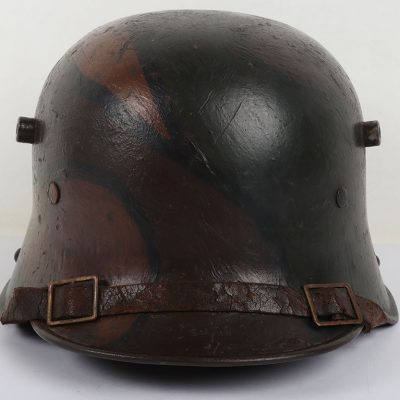 #462 – WW1 German M-17 Camouflaged Steel Combat Helmet